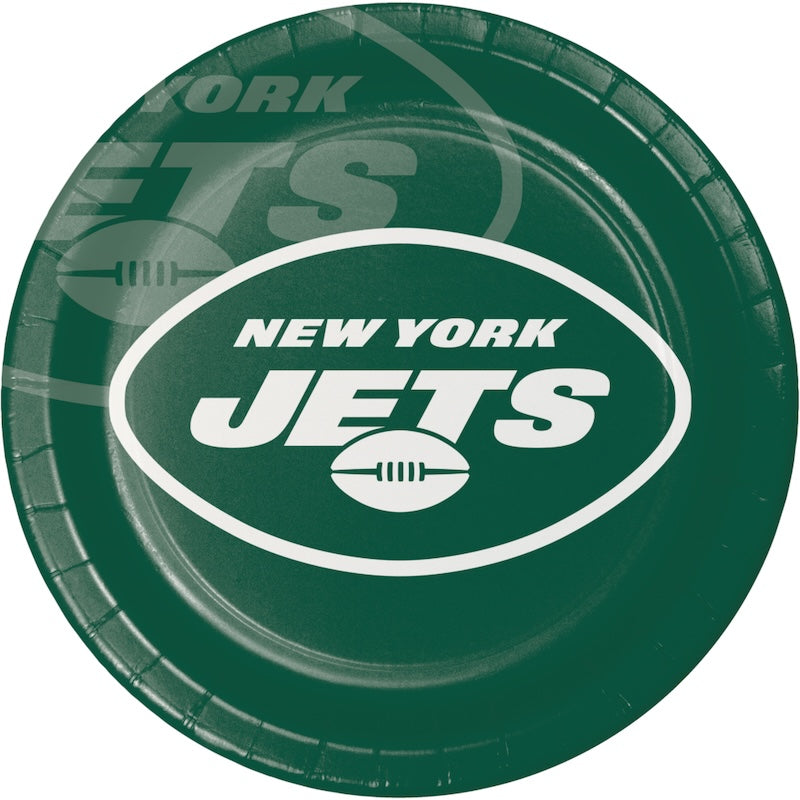 NY Jets 9in Round Plates 8ct