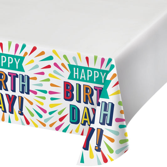 Birthday Burst Paper Tablecover 54in x 102in