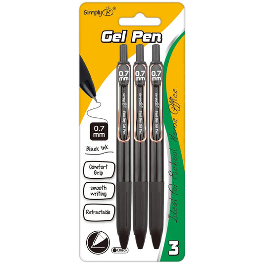 Gel Pens - Black 3pk