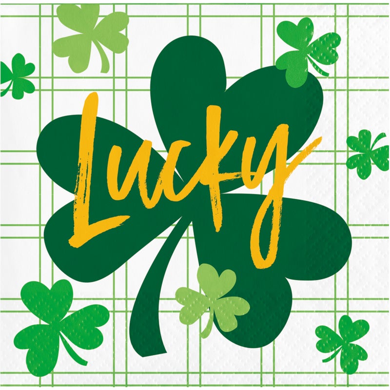 Shamrock and Roll Lucky Beverage Napkins 16ct