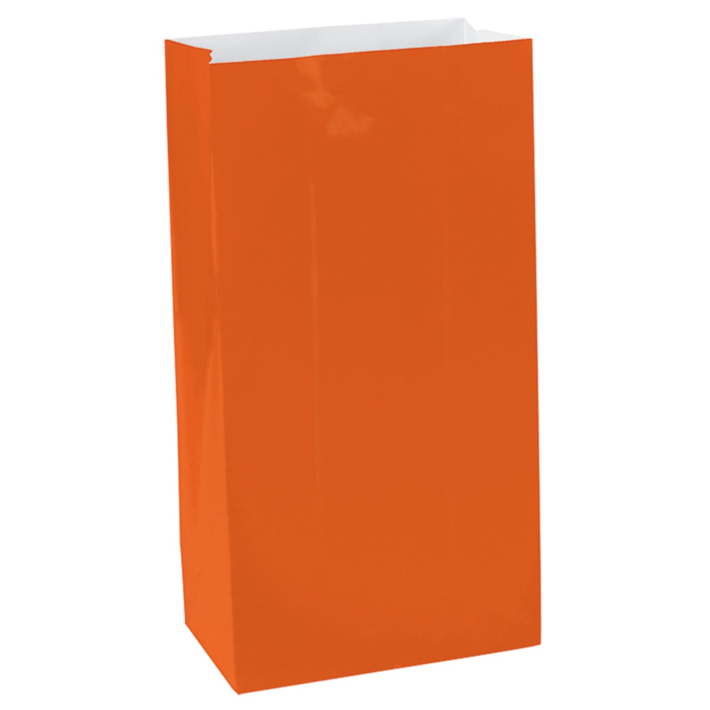 Orange Peel Small Paper Party Bags - 3.1in x 6.5in x 2.25in - 12ct