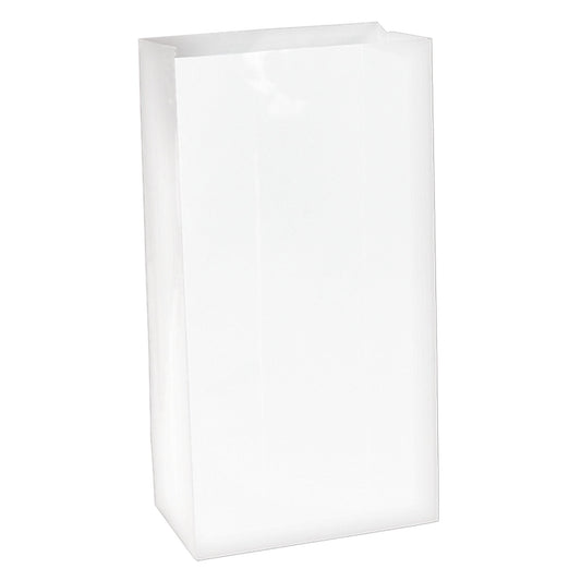 White Small Paper Party Bags - 3.1in x 6.5in x 2.25in - 12ct