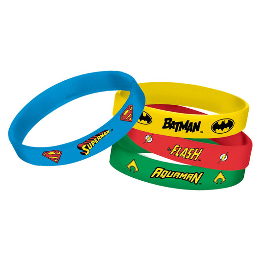 Justice League Heroes Unite Rubber Bracelets 8ct