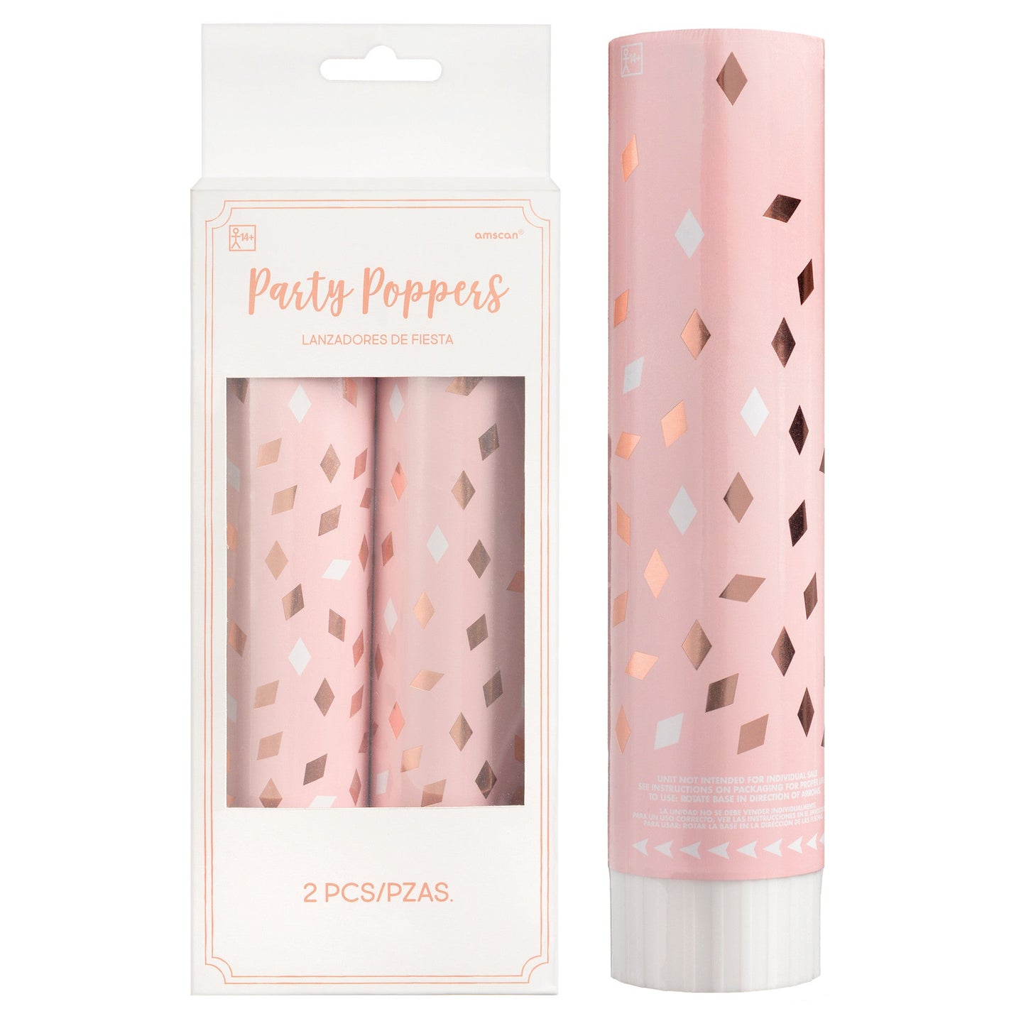 Blush Birthday Confetti Poppers 2ct