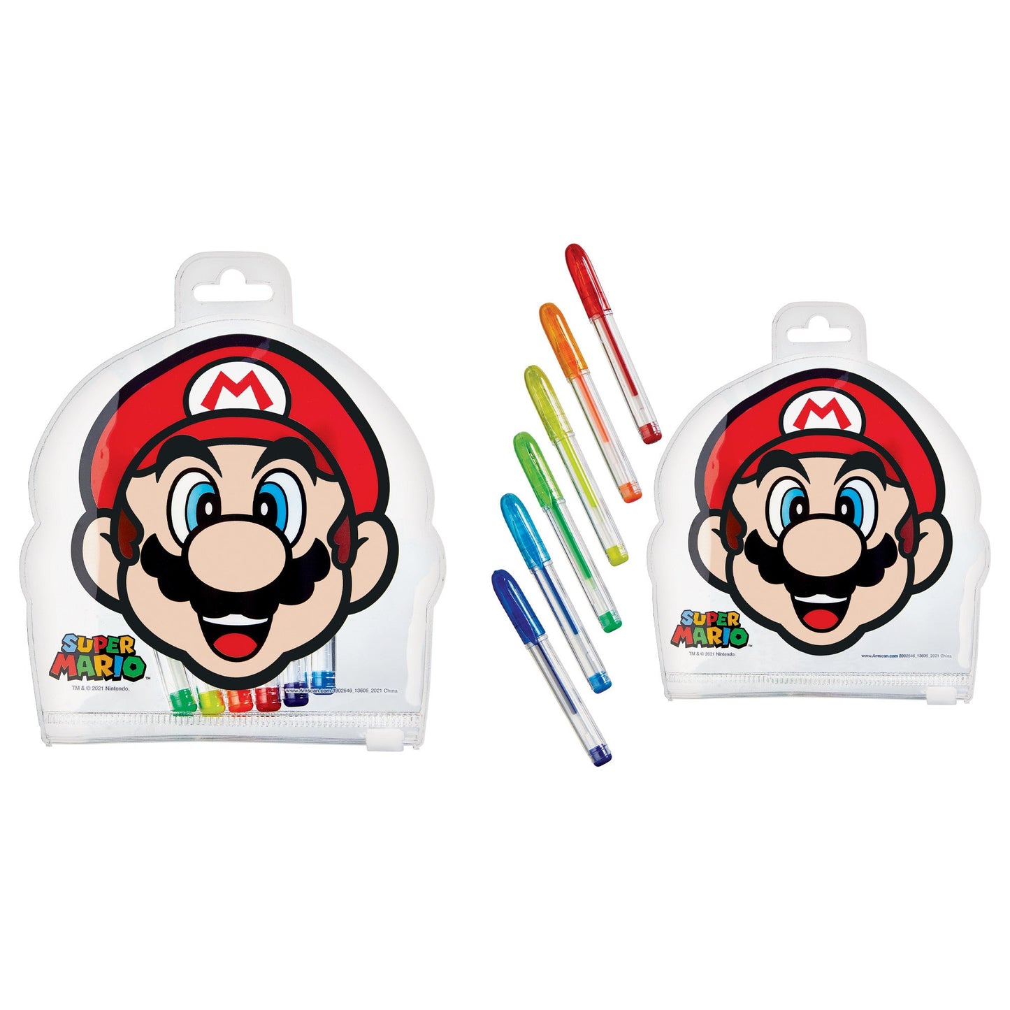 Super Mario Brothers Diecut Pouch With Gel Pens