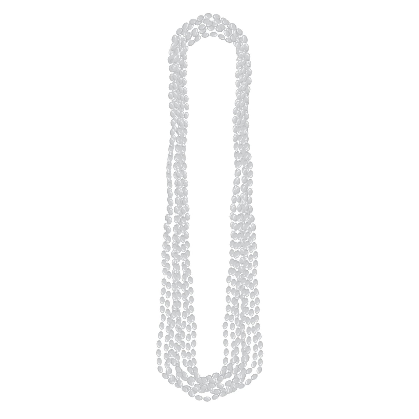 Silver Metallic Bead Necklaces 8ct