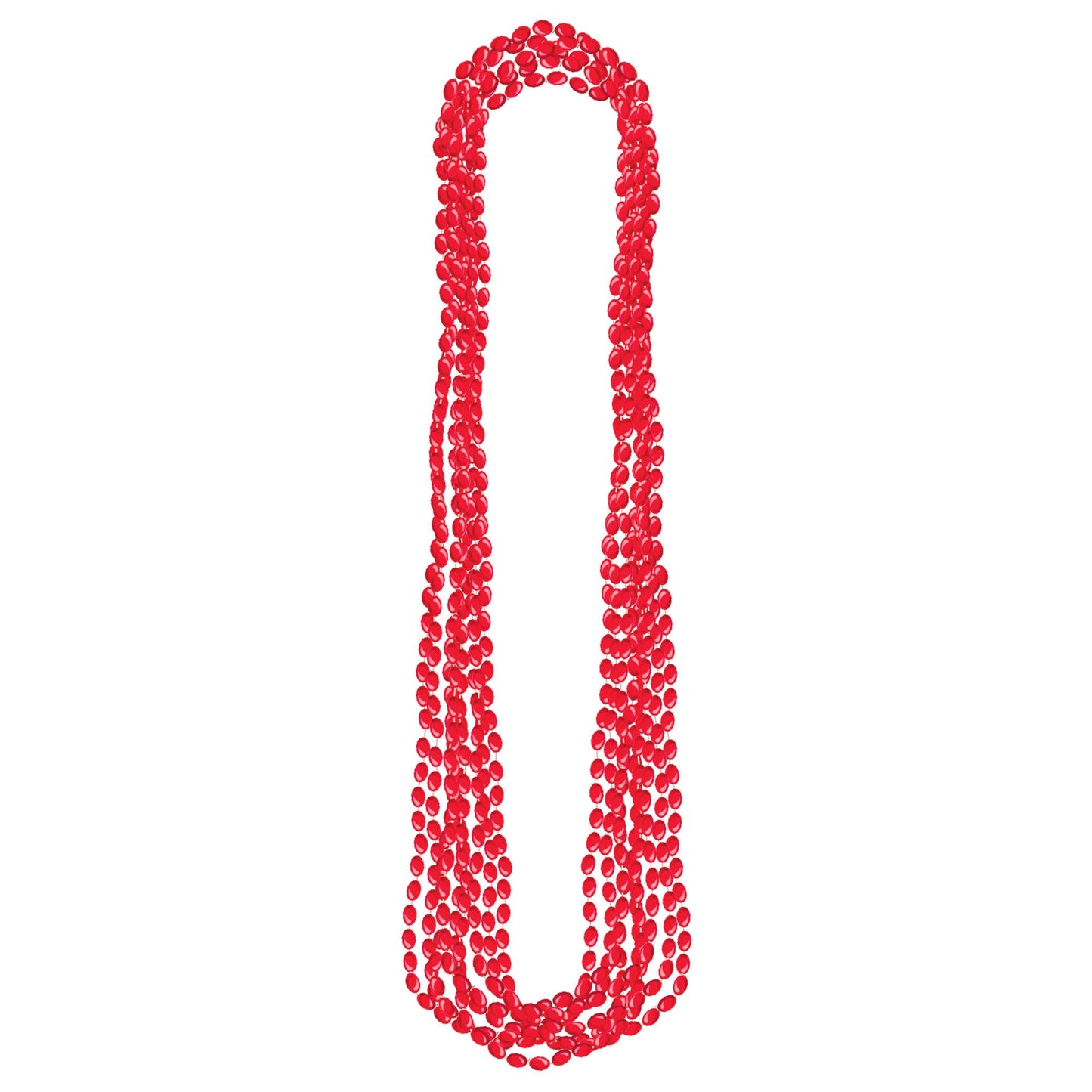 Red Metallic Bead Necklaces 8ct