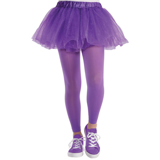 Purple Footless Tights - Child