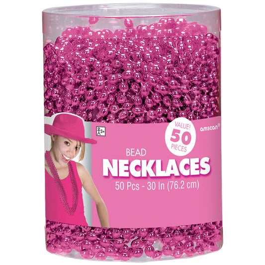 Pink Bead Necklaces 50ct