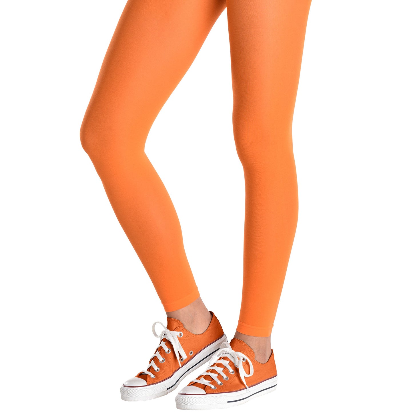 Orange Footless Tights - Adult