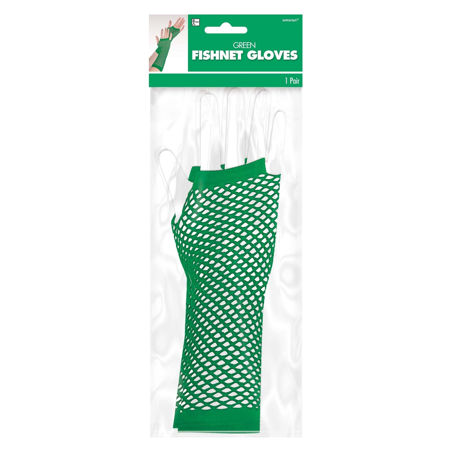 Green Long Fishnet Gloves