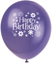 Birthday Blossoms 12 Latex Balloons 8ct