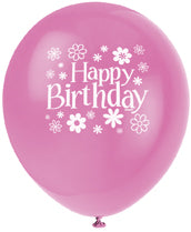 Birthday Blossoms 12 Latex Balloons 8ct