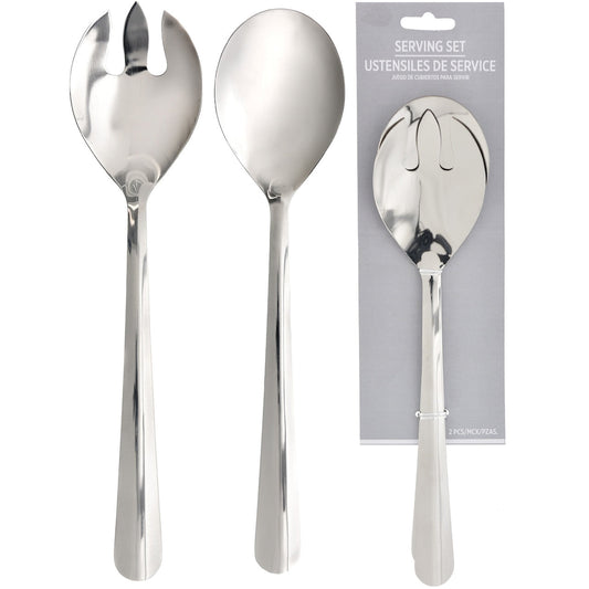 Silver Serving Spoon & Fork Stainless Steel