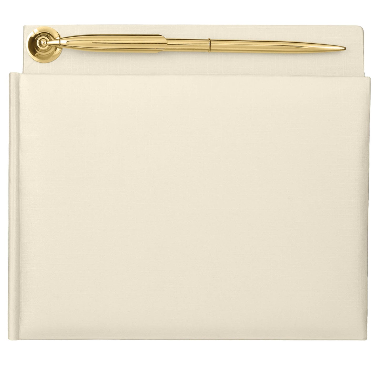 Ivory Pearlized Guest Book with Gold Electroplated Pen