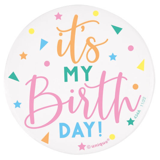 Enamel It's My Birthday Round 3in Badge