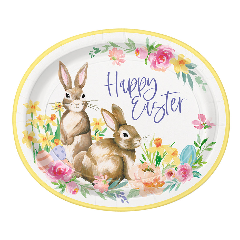 Classic Easter 12in Oval Plates 8ct