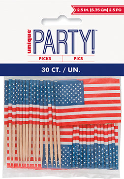 United States Flag Picks 30ct