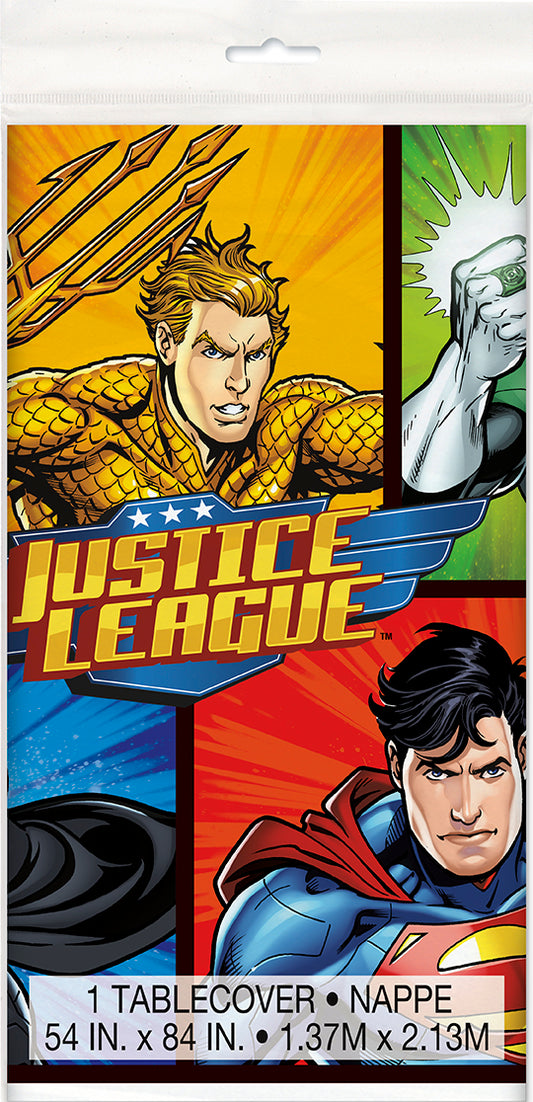 Justice League Plastic Table Cover 54" x 84"