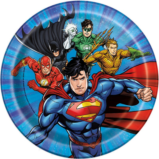 Justice League 7in Plates 8ct