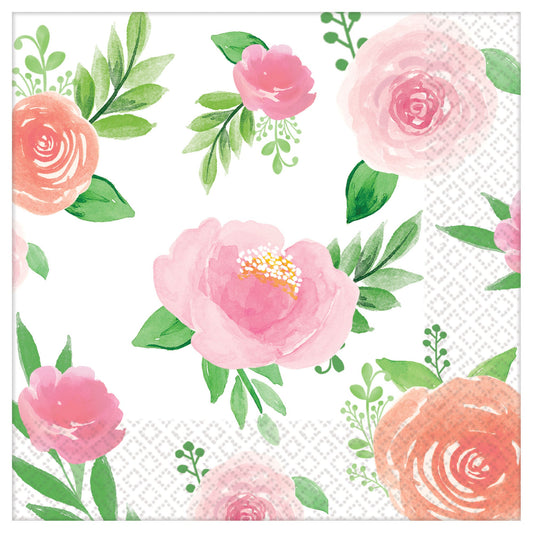 Floral Baby Beverage Napkins 16ct