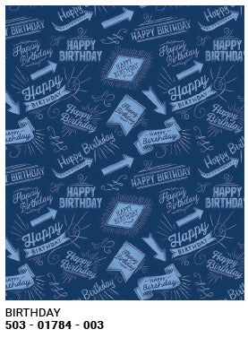 Roll Wrap Birthday Blues 30in x 5ft