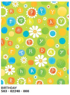 Roll Wrap Birthday Dots & Daises 30in x 5ft