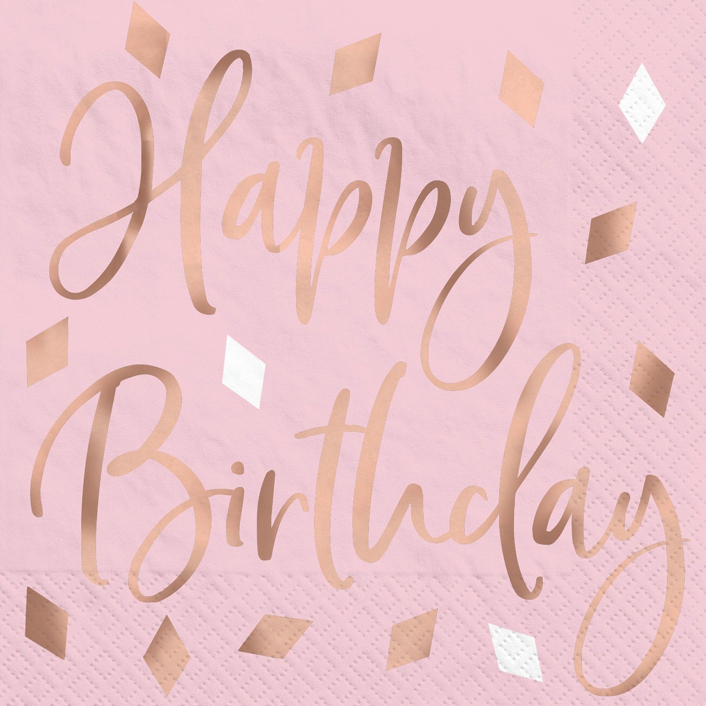 Blush Birthday Hot Stamped Beverage Napkins 16ct