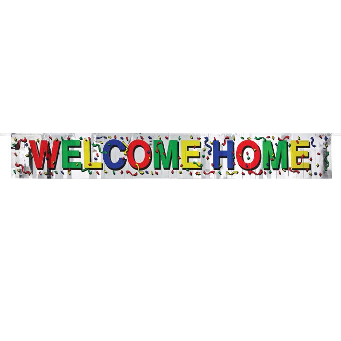 Metallic Welcome Home Fringe Banner