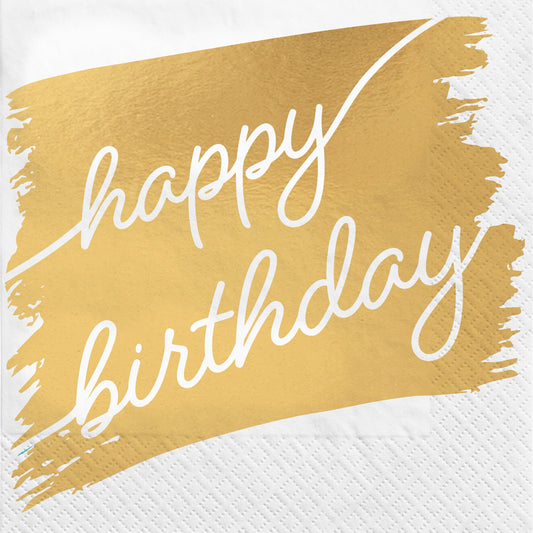 Golden Age Birthday Lunch Napkins 16ct