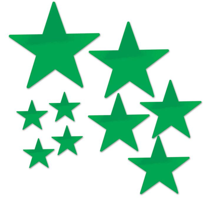 Foil Star Cutouts - Green