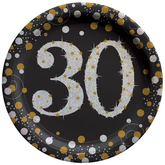 Sparkling Celebration 30 7in Round Plates 8ct