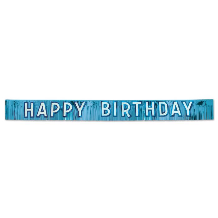 Metallic Happy Birthday Banner - Blue