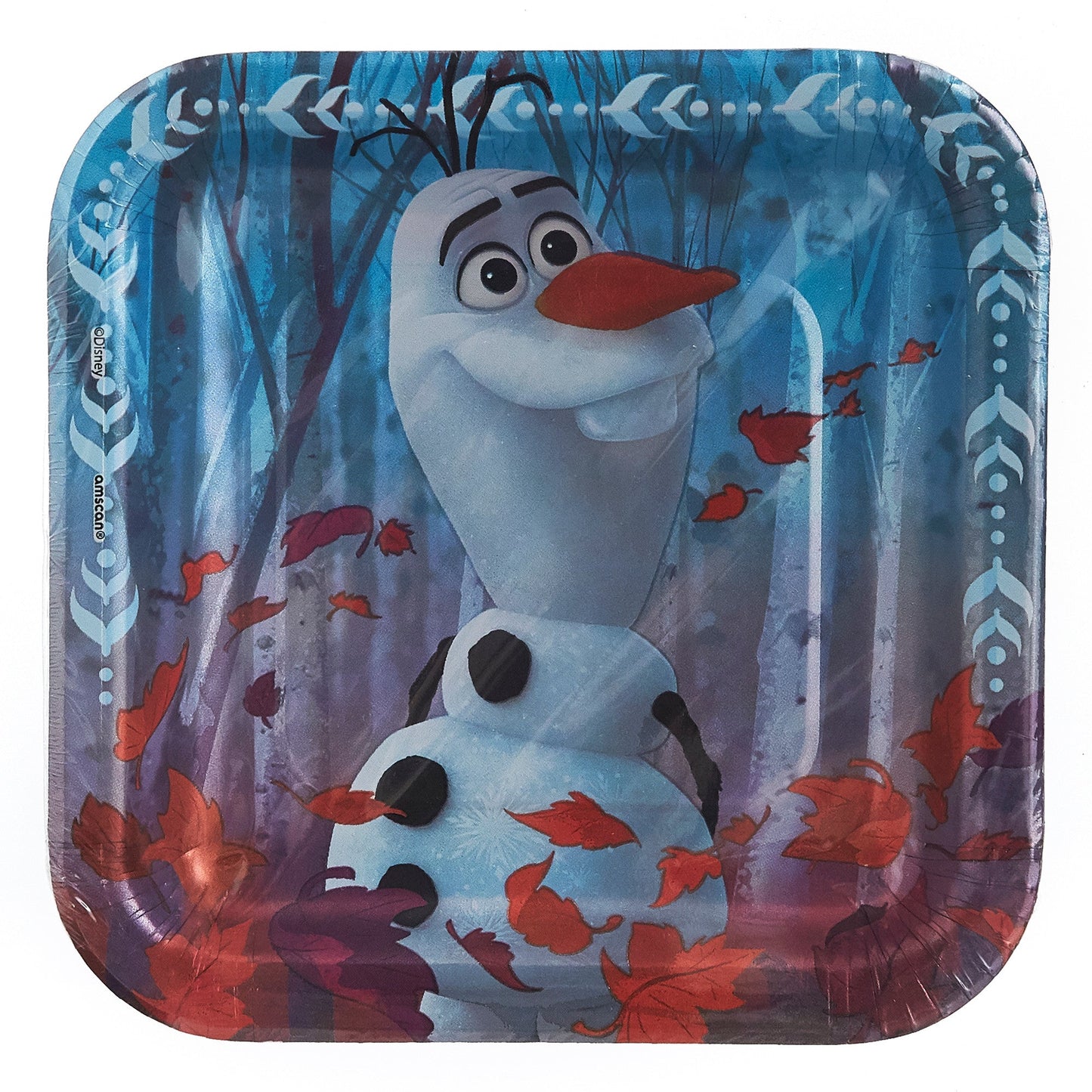 Disney Frozen 2 7in Metallic Square Plate 8ct