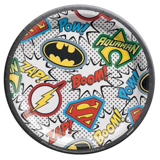 Justice League Heroes Unite 7in Round Plates 8ct