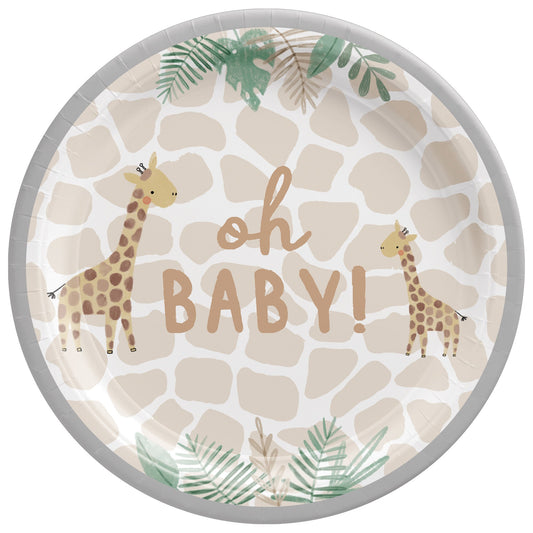 Soft Jungle 7in Round Plates 8ct