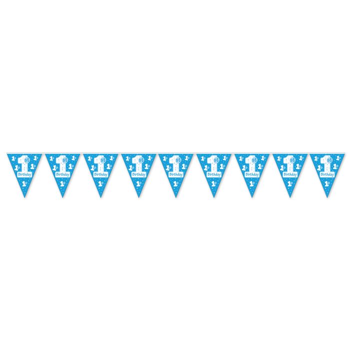 1st Birthday Pennant Banner - Blue