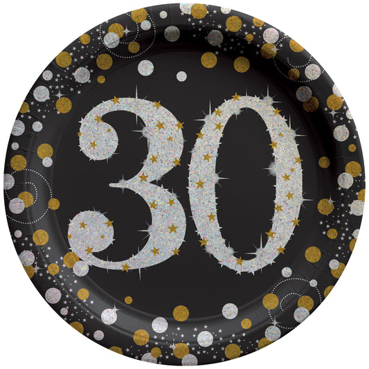 Sparkling Celebration 30 9in Round Plates 8ct