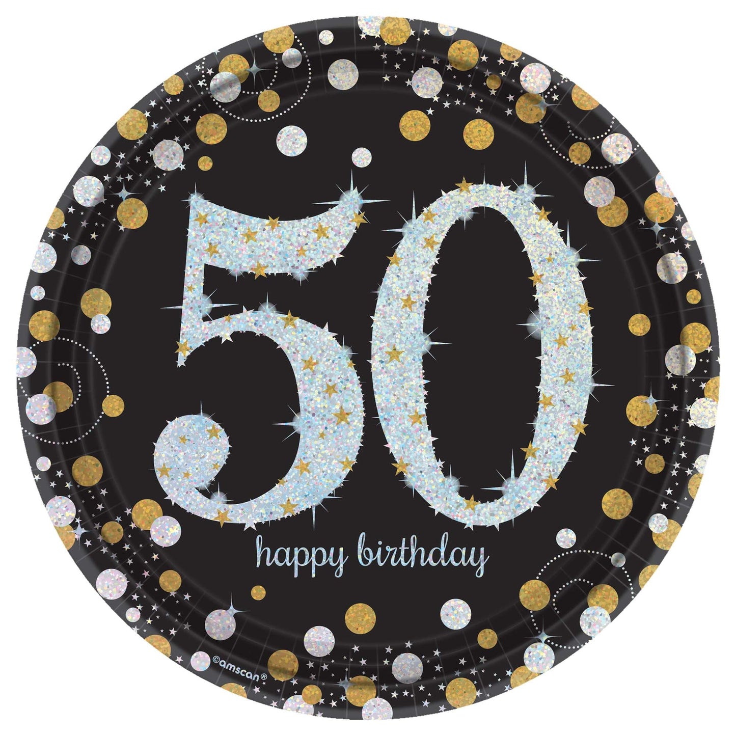 Sparkling Celebration 50 9in Round Plates 8ct