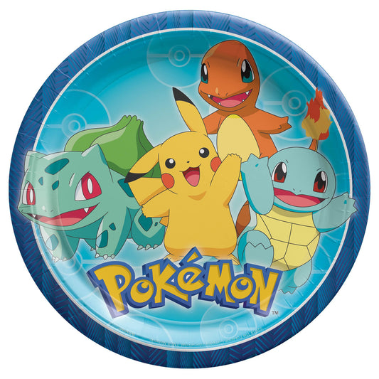 Pokemon 9in Round Plates 8ct