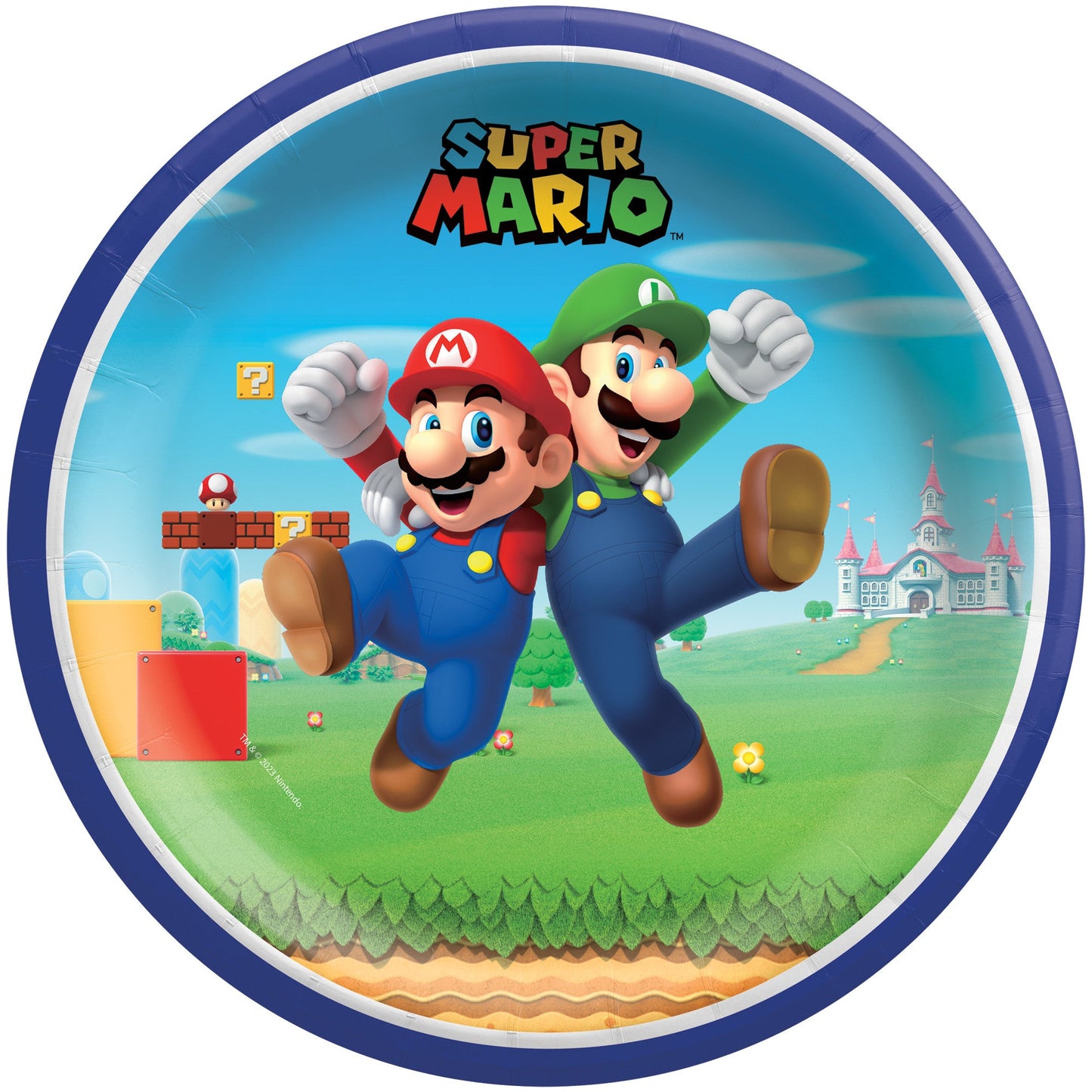 Super Mario Brothers 9in Round Plates 8ct