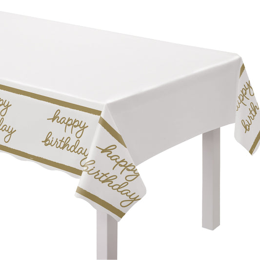 Golden Age Birthday Happy Birthday Table Cover