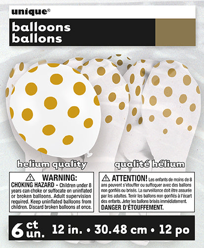 Polka Dots 12in Latex Balloons 6ct