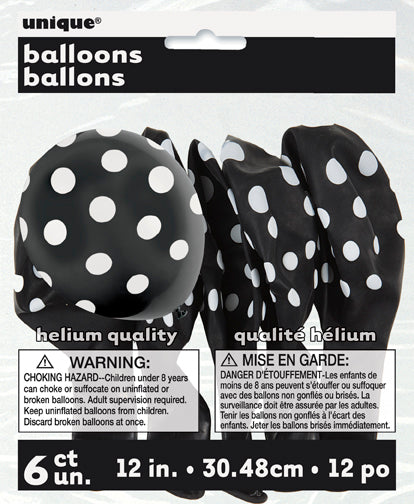 Polka Dots 12in Latex Balloons 6ct