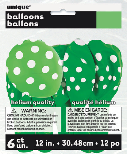 Polka Dots 12in Latex Balloons 6ct