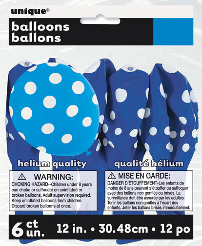 Polka Dots 12in Latex Balloons 6ct