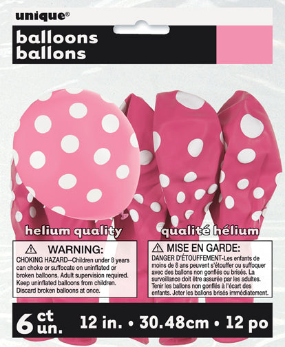 Polka Dots 12in Latex Balloons 6ct