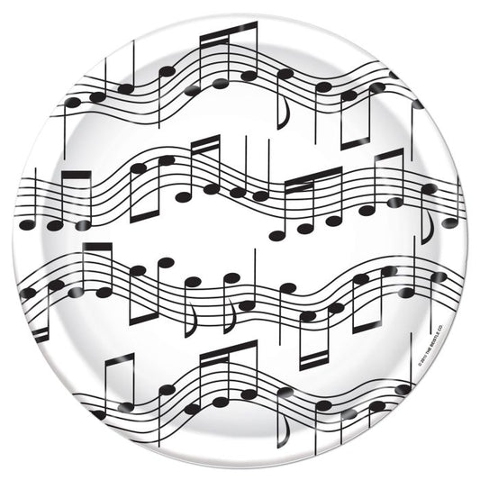 Musical Notes 7in Plates 8ct