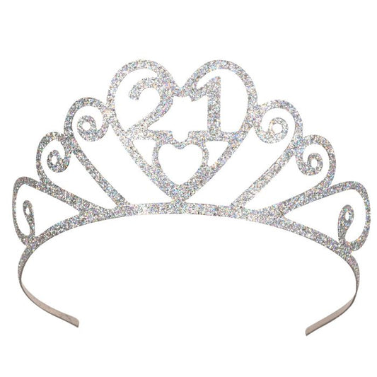 Glittered Metal "21" Tiara