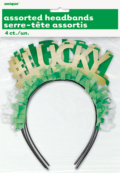 Foil St. Patrick's Day Headbands 4ct